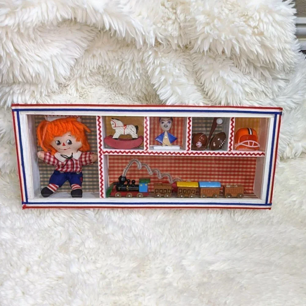Raggedy Andy & Vintage Toys Shadow Box